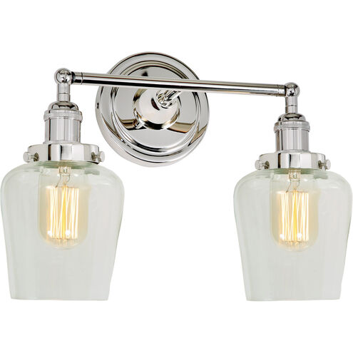 Soho 2 Light 16 inch Polished Nickel Bathroom Wall Sconce Wall Light
